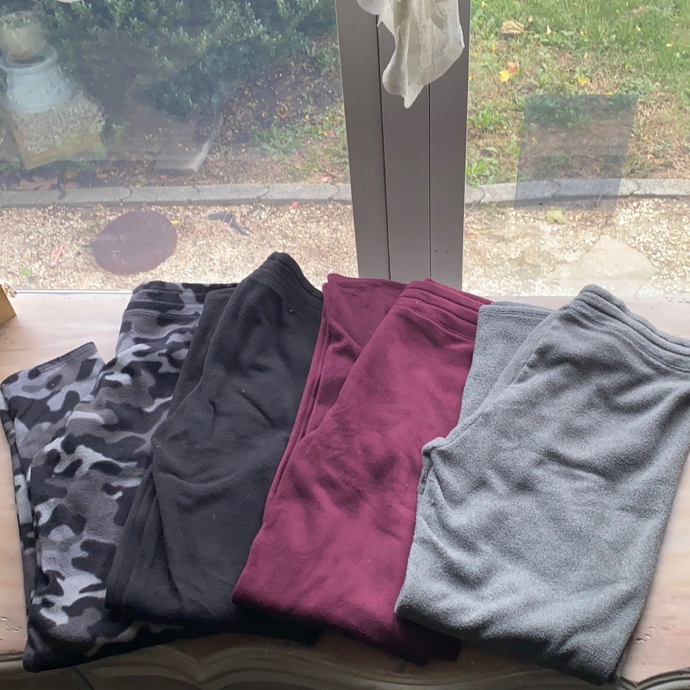 Lot of 4 fleece CUDDL DUDS leggings Large
